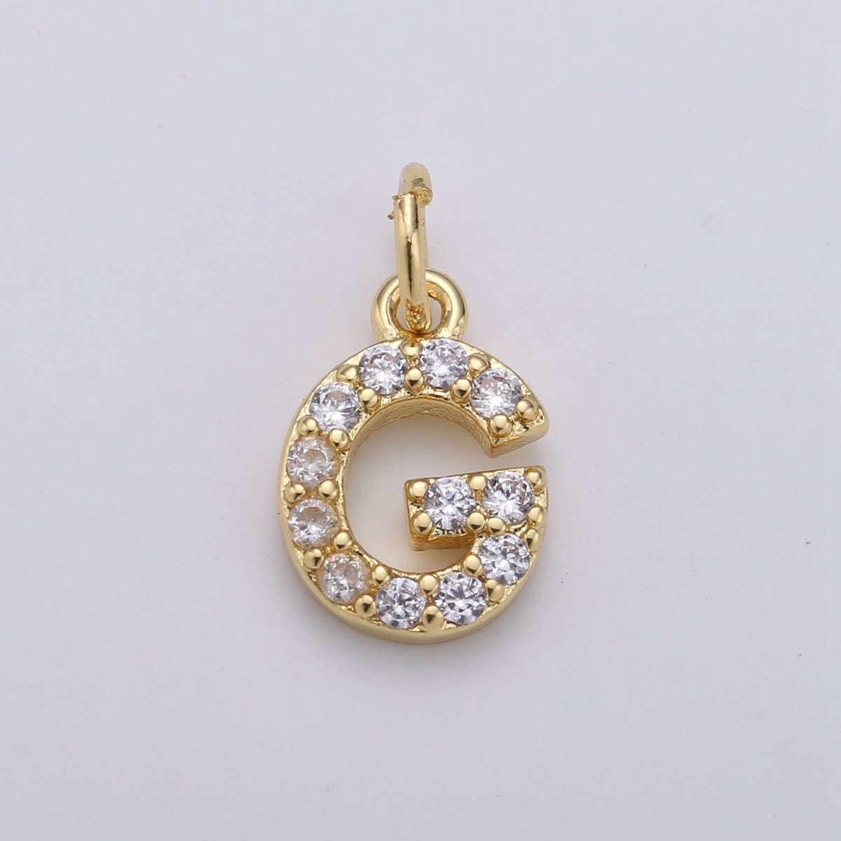 14k Gold Filled Tiny CZ Initial, Letter Alphabet Micro Pave charms Dainty Gold Cubic Pendant Charm for Necklace Bracelet Earring Add on A-099 to A-111