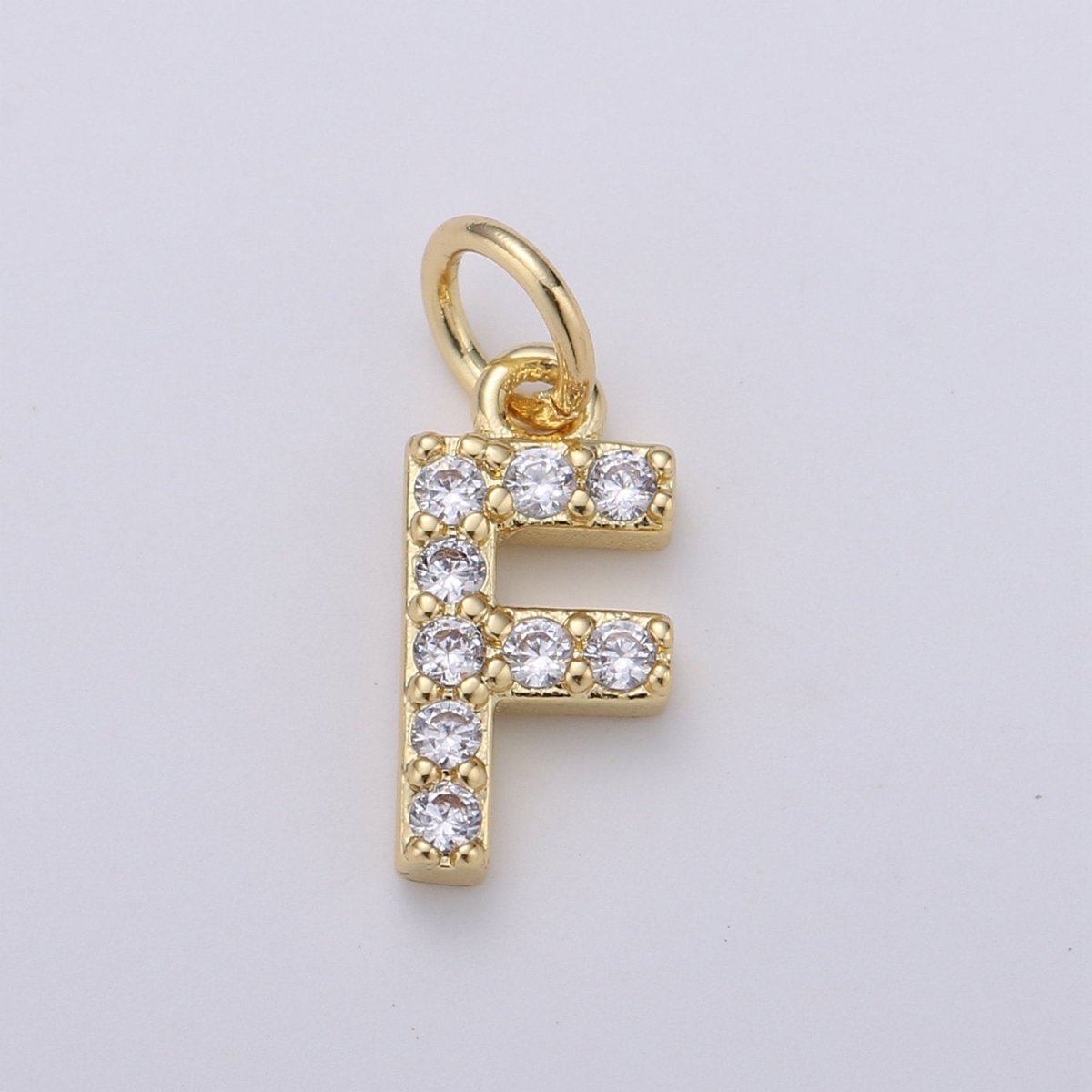 14k Gold Filled Tiny CZ Initial, Letter Alphabet Micro Pave charms Dainty Gold Cubic Pendant Charm for Necklace Bracelet Earring Add on A-099 to A-111