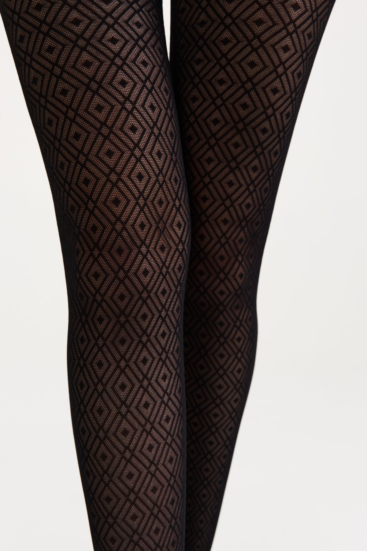 Fantasy Tights Conte Alba - Geometric Diamond Pattern