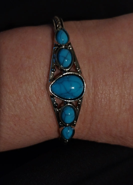 Turquoise and Silver Arm Cuff