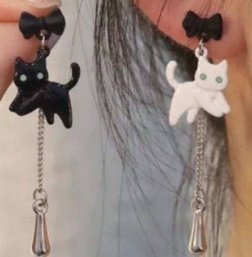 Asymmetric Cat Earrings