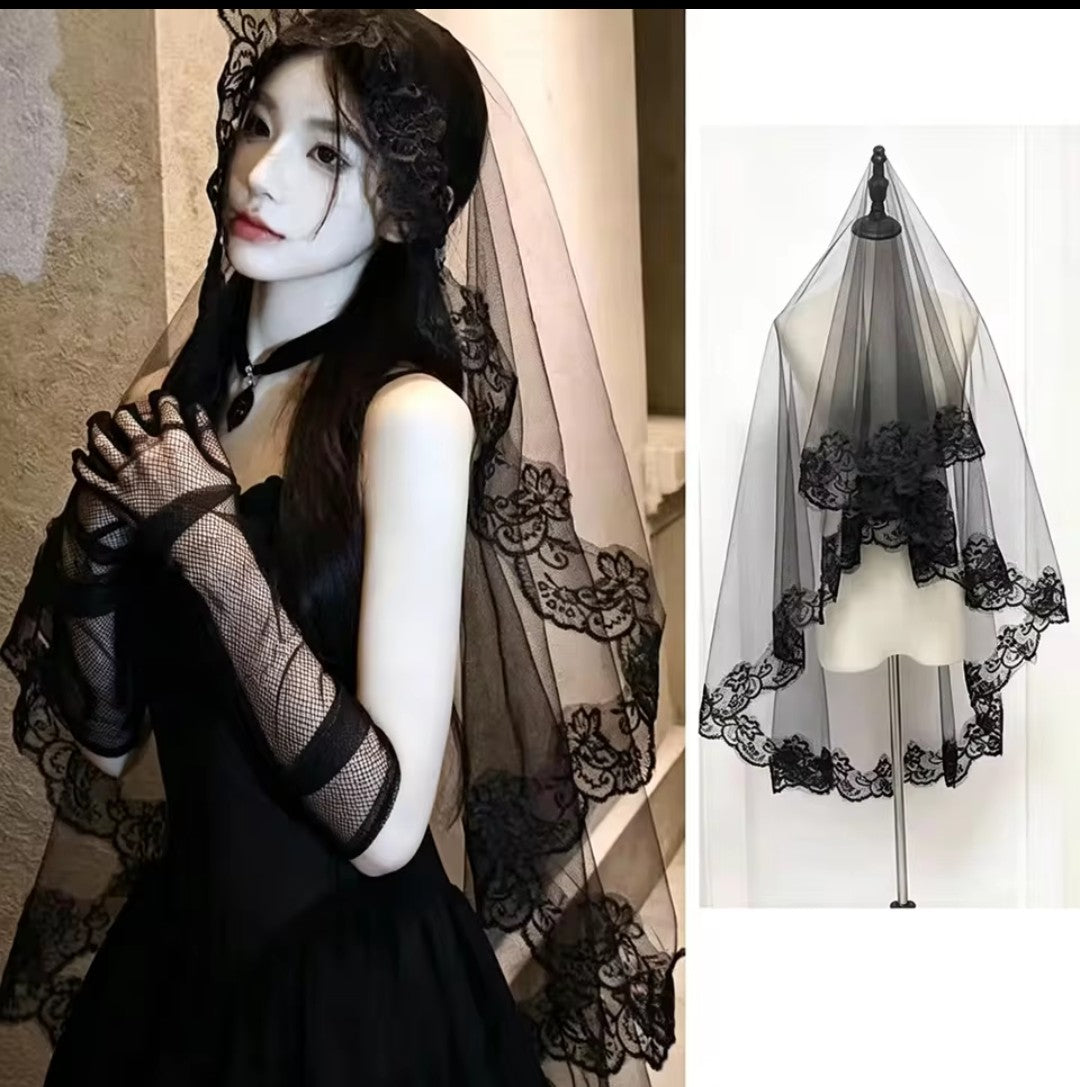 Beautiful Black Wedding Veil