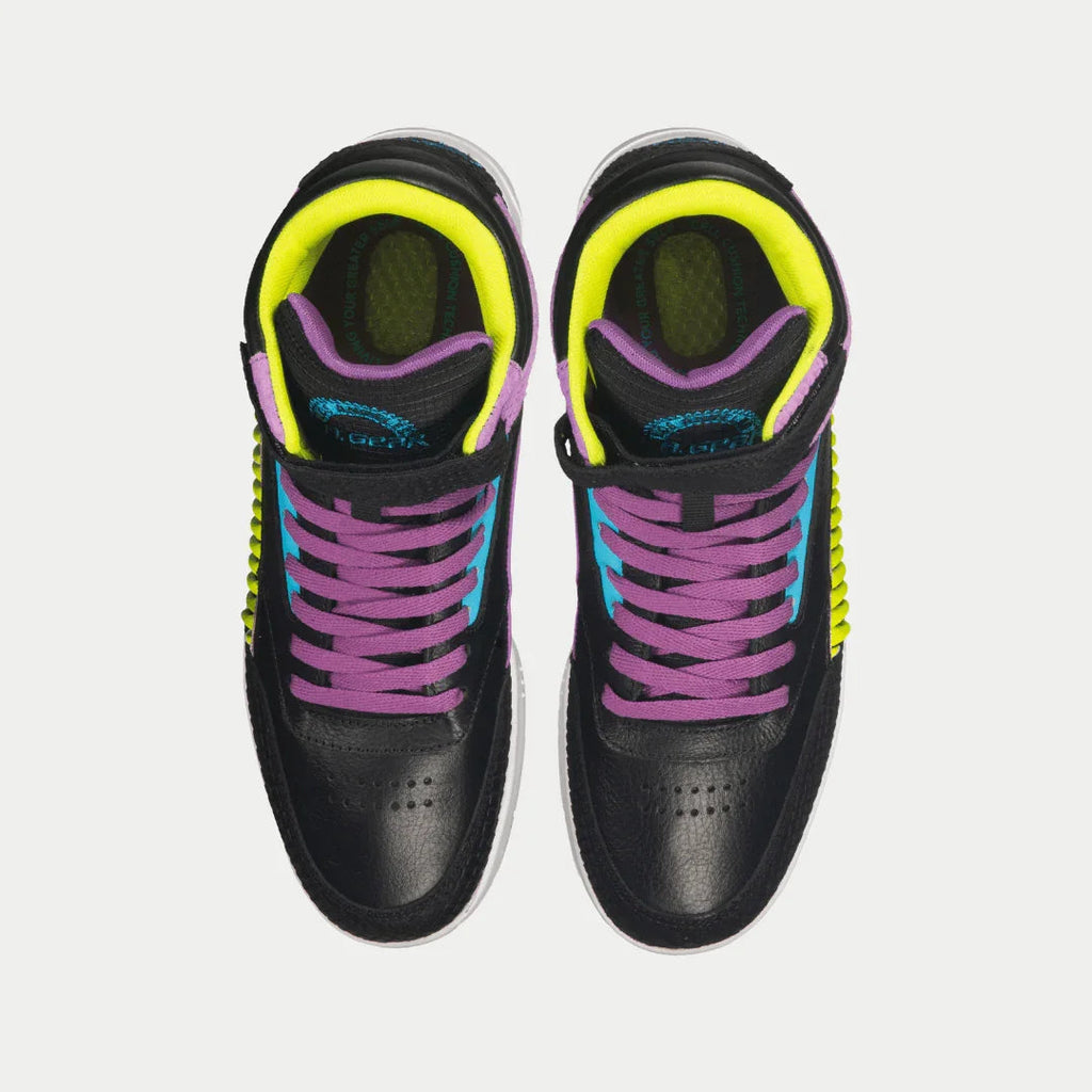 LA Gear Women's Flame Hightop | Black x Purple x Turquoise